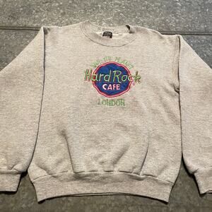 Vintage Hard Rock Cafe London Save The Planet Sweatshirt Small Screen Stars Gray